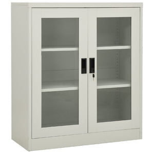 NNEVL Office Cabinet Light Grey 90x40x105 cm Steel