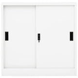 NNEVL Office Cabinet with Sliding Door White 90x40x90 cm Steel