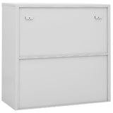 NNEVL Office Cabinet with Sliding Door Light Grey 90x40x90 cm Steel