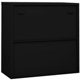 NNEVL Office Cabinet with Sliding Door Black 90x40x90 cm Steel