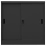 NNEVL Office Cabinet with Sliding Door Anthracite 90x40x90 cm Steel