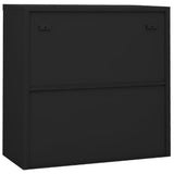 NNEVL Office Cabinet with Sliding Door Anthracite 90x40x90 cm Steel