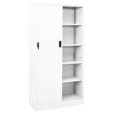 NNEVL Office Cabinet with Sliding Door White 90x40x180 cm Steel