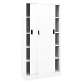 NNEVL Office Cabinet with Sliding Door White 90x40x180 cm Steel