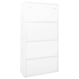 NNEVL Office Cabinet with Sliding Door White 90x40x180 cm Steel