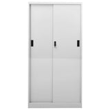 NNEVL Office Cabinet with Sliding Door Light Grey 90x40x180 cm Steel