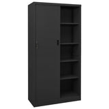 NNEVL Office Cabinet with Sliding Door Anthracite 90x40x180 cm Steel