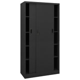NNEVL Office Cabinet with Sliding Door Anthracite 90x40x180 cm Steel