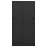 NNEVL Office Cabinet with Sliding Door Anthracite 90x40x180 cm Steel
