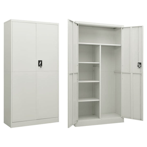 NNEVL Locker Cabinet Light Grey 90x40x180 cm Steel