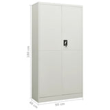 NNEVL Locker Cabinet Light Grey 90x40x180 cm Steel
