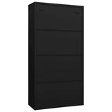 NNEVL Locker Cabinet Black 90x40x180 cm Steel