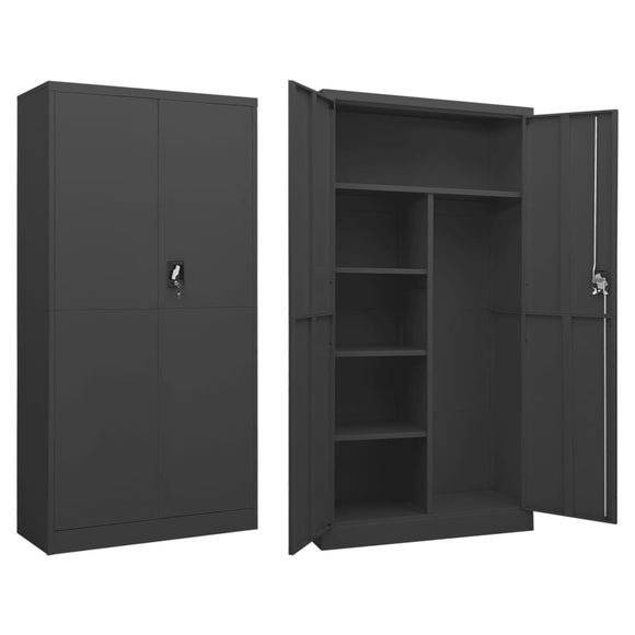 NNEVL Locker Cabinet Anthracite 90x40x180 cm Steel