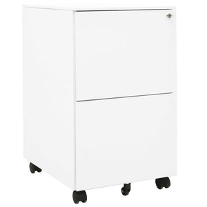 NNEVL Mobile File Cabinet White 39x45x67 cm Steel