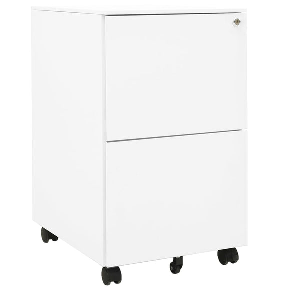 NNEVL Mobile File Cabinet White 39x45x67 cm Steel