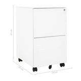 NNEVL Mobile File Cabinet White 39x45x67 cm Steel