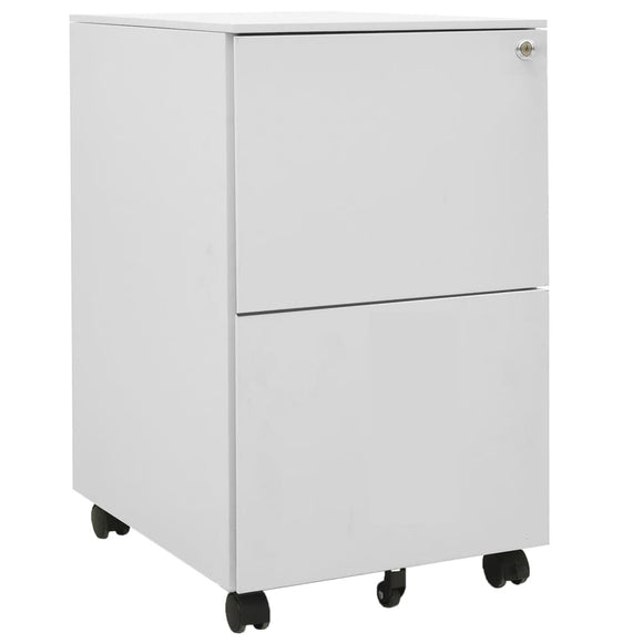 NNEVL Mobile File Cabinet Light Grey 39x45x67 cm Steel