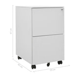 NNEVL Mobile File Cabinet Light Grey 39x45x67 cm Steel
