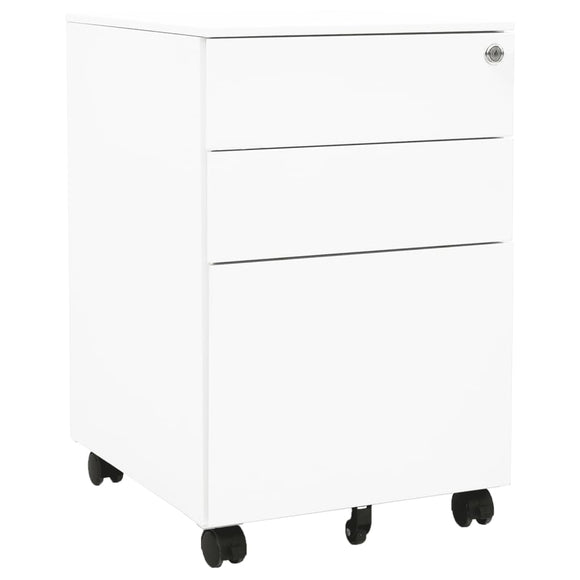 NNEVL Mobile File Cabinet White 39x45x60 cm Steel
