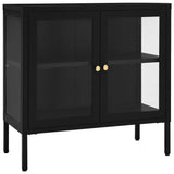 NNEVL Sideboard Black 70x35x70 cm Steel and Glass