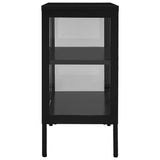 NNEVL Sideboard Black 70x35x70 cm Steel and Glass