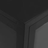 NNEVL Sideboard Black 70x35x70 cm Steel and Glass