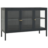 NNEVL Sideboard Anthracite 105x35x70 cm Steel and Glass