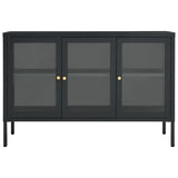 NNEVL Sideboard Anthracite 105x35x70 cm Steel and Glass