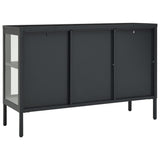 NNEVL Sideboard Anthracite 105x35x70 cm Steel and Glass