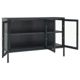 NNEVL Sideboard Anthracite 105x35x70 cm Steel and Glass
