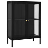 NNEVL Sideboard Black 75x35x105 cm Steel and Glass