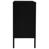 NNEVL Sideboard Black 75x35x70 cm Steel and Tempered Glass