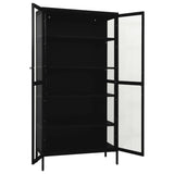 NNEVL Display Cabinet Black 90x40x180 cm Steel and Tempered Glass
