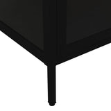 NNEVL Display Cabinet Black 90x40x180 cm Steel and Tempered Glass