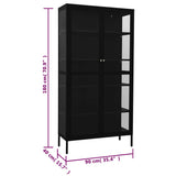 NNEVL Display Cabinet Black 90x40x180 cm Steel and Tempered Glass