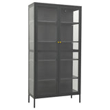 NNEVL Display Cabinet Anthracite 90x40x180 cm Steel and Tempered Glass