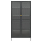 NNEVL Display Cabinet Anthracite 90x40x180 cm Steel and Tempered Glass