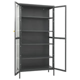 NNEVL Display Cabinet Anthracite 90x40x180 cm Steel and Tempered Glass