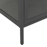 NNEVL Display Cabinet Anthracite 90x40x180 cm Steel and Tempered Glass