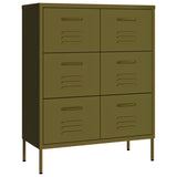 NNEVL Drawer Cabinet Olive Green 80x35x101.5 cm Steel