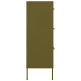 NNEVL Drawer Cabinet Olive Green 80x35x101.5 cm Steel