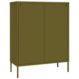 NNEVL Drawer Cabinet Olive Green 80x35x101.5 cm Steel