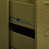 NNEVL Drawer Cabinet Olive Green 80x35x101.5 cm Steel