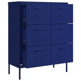 NNEVL Drawer Cabinet Navy Blue 80x35x101.5 cm Steel