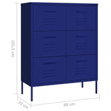 NNEVL Drawer Cabinet Navy Blue 80x35x101.5 cm Steel
