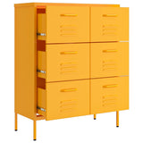 NNEVL Drawer Cabinet Mustard Yellow 80x35x101.5 cm Steel
