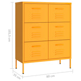 NNEVL Drawer Cabinet Mustard Yellow 80x35x101.5 cm Steel