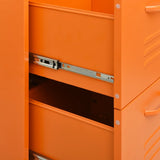 NNEVL Drawer Cabinet Orange 80x35x101.5 cm Steel