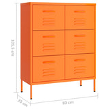 NNEVL Drawer Cabinet Orange 80x35x101.5 cm Steel