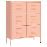 NNEVL Drawer Cabinet Pink 80x35x101.5 cm Steel